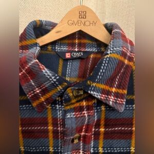 Ralph Lauren Chaps Men’s Artic Fleece Shirt Jacket Mountain Blue sz m L